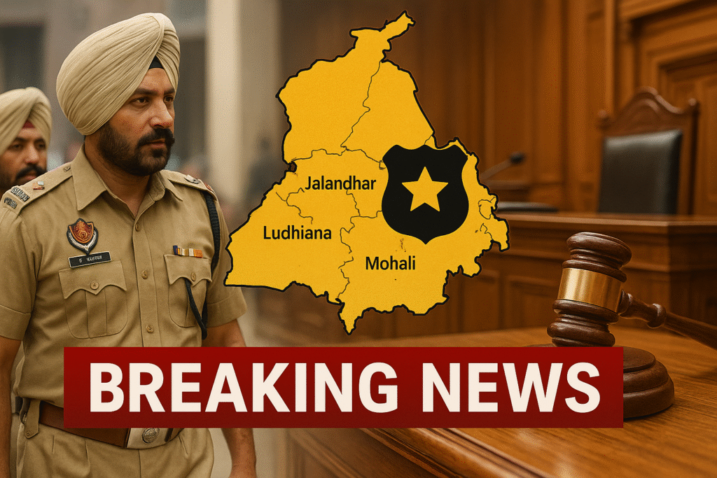 Punjab Crime News 2025 – Law enforcement officers and crime map of Punjab.